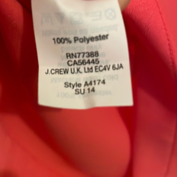 J.Crew size XXS coral blouse open back with snap closure - Picture 4 of 6